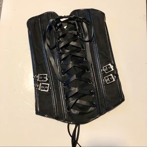 Black lace up corset with buckles